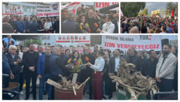 Disiplin tüzüğü değişikliğine yönelik eylemler kapsamında Meclis önünde eylem ateşi yakıldı