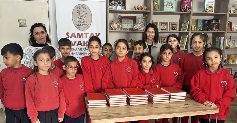 Doğancı İlkokulu öğrencilerinden Samtay Vakfı Lefke Kütüphanesi’ne kitap bağışı