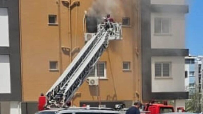 Gazimağusa’da apartman dairesinde yangın