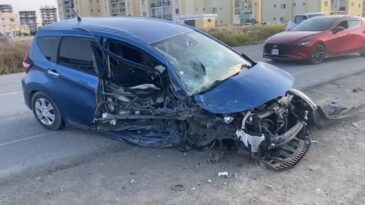 İskele’de korkutan kaza:2 yaralı