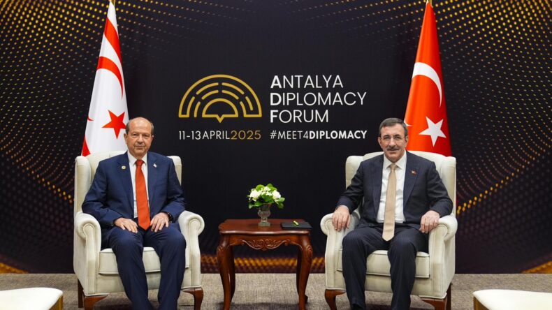 TC Cumhurbaşkanı Yardımcısı Yılmaz, Cumhurbaşkanı Tatar ile bir araya geldi