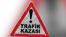 Yoldan çıkan araç marketin park yerine girdi.1 yaralı var