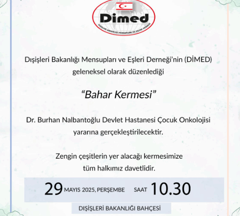DİMED’in “Bahar Kermesi” 29 Mayıs Perşembe günü yapılacak…