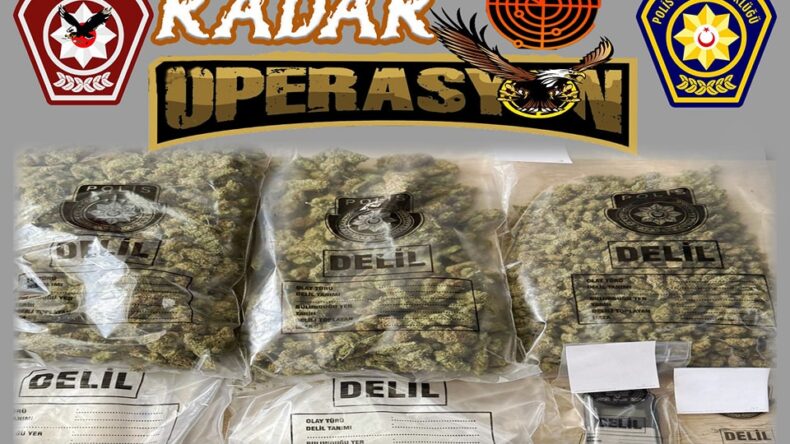 Gazimağusa’da “Radar” operasyonu:1,2 kilo hintkeneviri ele geçirildi