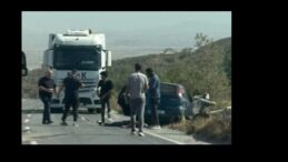 Girne-Değirmenlik yolunda  korkutan kaza