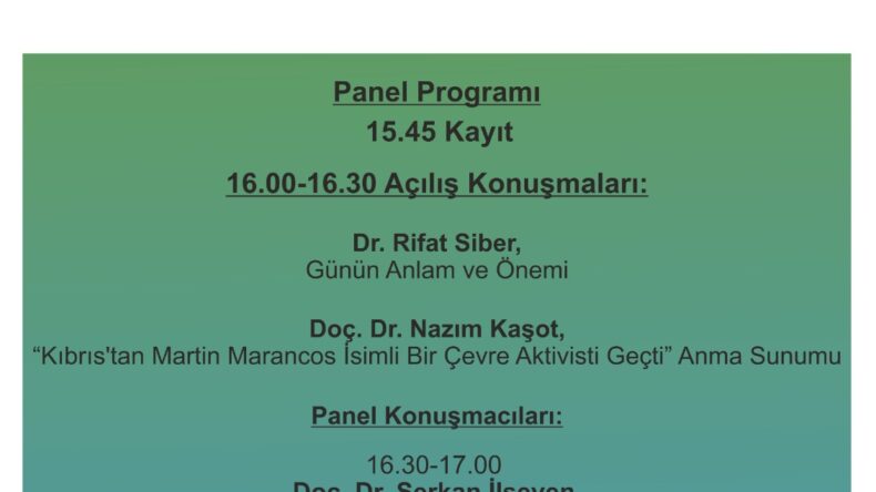 Çevre Koruma Vakfı, 5 Haziran Dünya Çevre Günü dolayısıyla panel düzenliyor