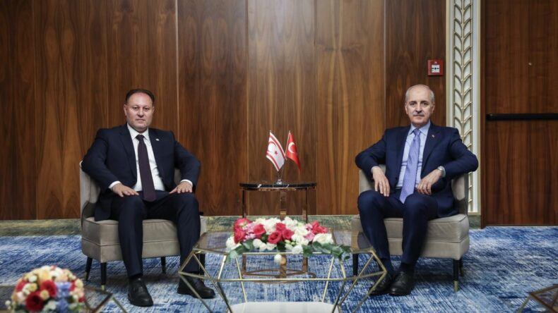 TBMM Başkanı Numan Kurtulmuş, KKTC Meclis Başkanı Öztürkler ile görüştü