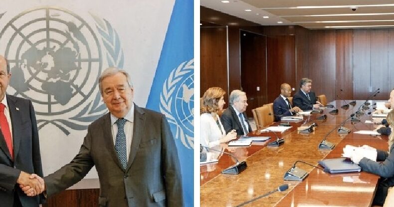 Cumhurbaşkanı Ersin Tatar, BM Genel Sekreteri Antonio Guterres ile görüştü