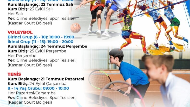 Girne Belediyesi’nden ücretsiz yaz spor kursları…