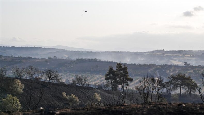 Çanakkale’de büyük oranda kontrol altına alınan yangına müdahale 2. gününde sürüyor