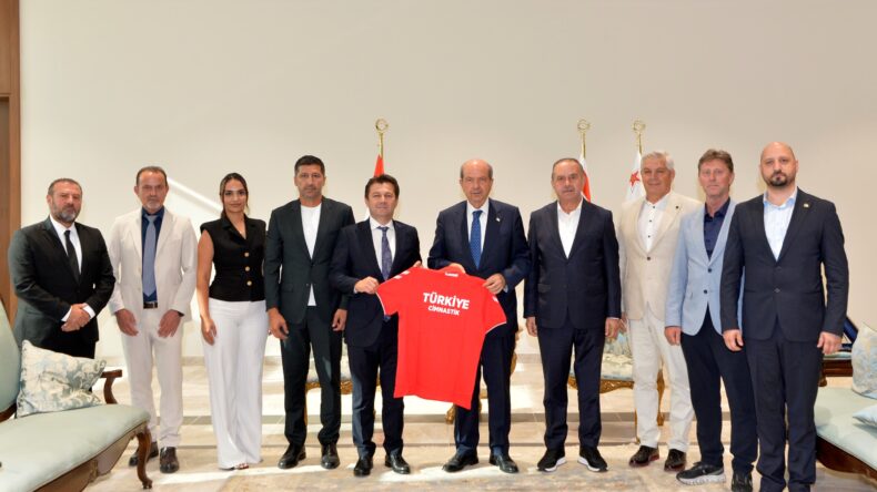 Cumhurbaşkanı Tatar Türkiye Cimnastik Federasyonu heyetini kabul etti