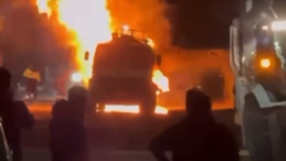 Katran yüklü tankerde yangın!